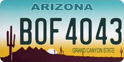 AZ license plate BOF4043