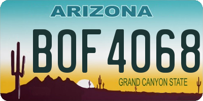 AZ license plate BOF4068