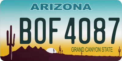 AZ license plate BOF4087