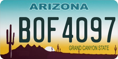 AZ license plate BOF4097