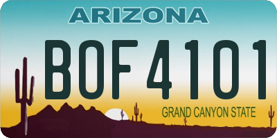 AZ license plate BOF4101