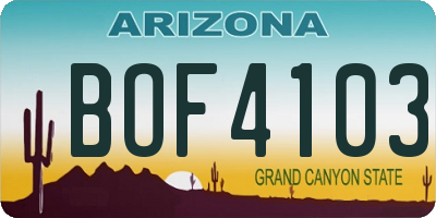AZ license plate BOF4103