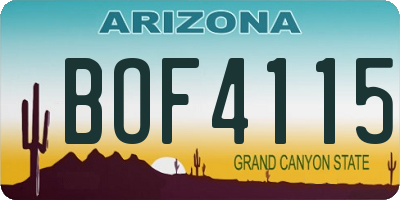 AZ license plate BOF4115