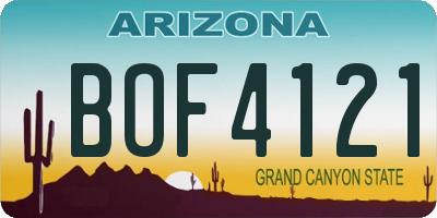 AZ license plate BOF4121
