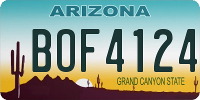 AZ license plate BOF4124