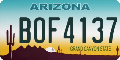 AZ license plate BOF4137