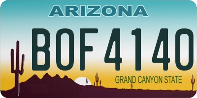 AZ license plate BOF4140