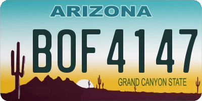 AZ license plate BOF4147