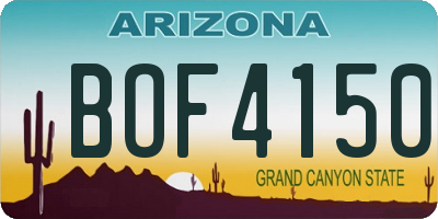 AZ license plate BOF4150