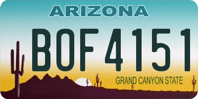 AZ license plate BOF4151