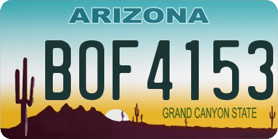 AZ license plate BOF4153