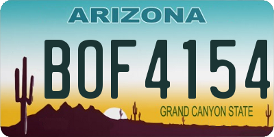 AZ license plate BOF4154