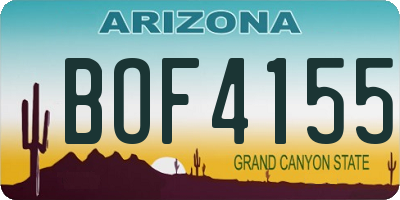 AZ license plate BOF4155