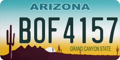 AZ license plate BOF4157