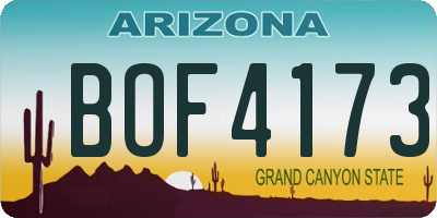 AZ license plate BOF4173