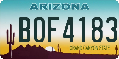 AZ license plate BOF4183