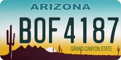 AZ license plate BOF4187
