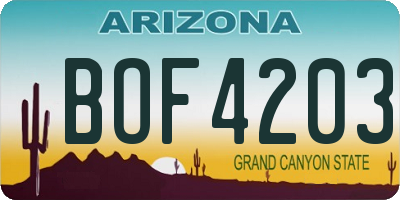 AZ license plate BOF4203