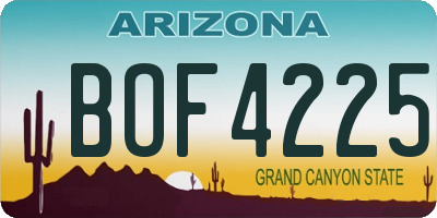 AZ license plate BOF4225