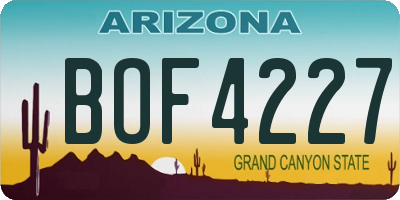 AZ license plate BOF4227