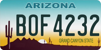 AZ license plate BOF4232