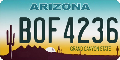 AZ license plate BOF4236