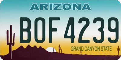 AZ license plate BOF4239