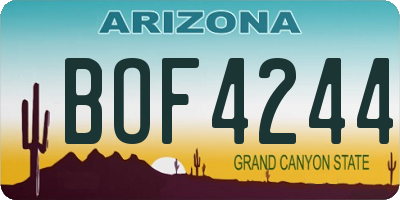 AZ license plate BOF4244