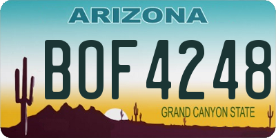 AZ license plate BOF4248