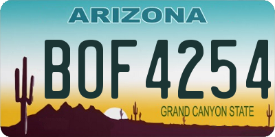 AZ license plate BOF4254