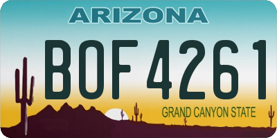 AZ license plate BOF4261