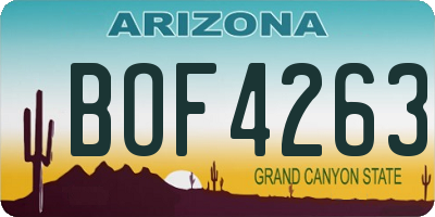 AZ license plate BOF4263