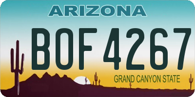 AZ license plate BOF4267