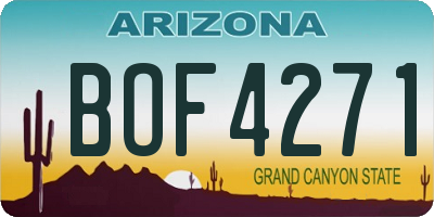 AZ license plate BOF4271