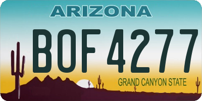 AZ license plate BOF4277