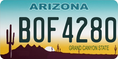 AZ license plate BOF4280
