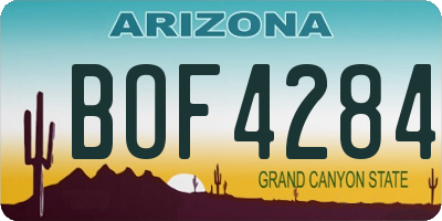 AZ license plate BOF4284