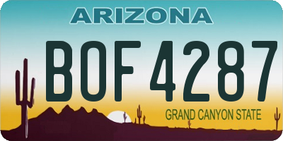 AZ license plate BOF4287