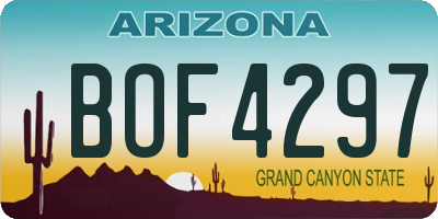 AZ license plate BOF4297