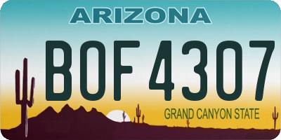 AZ license plate BOF4307