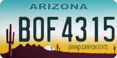 AZ license plate BOF4315