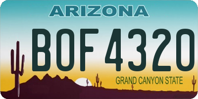 AZ license plate BOF4320