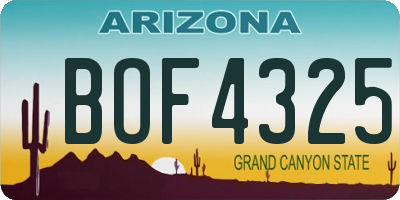 AZ license plate BOF4325