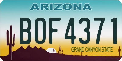 AZ license plate BOF4371
