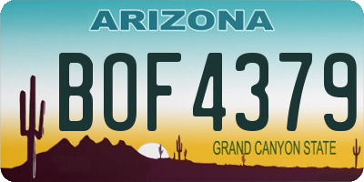 AZ license plate BOF4379