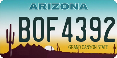 AZ license plate BOF4392