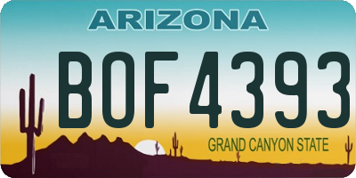 AZ license plate BOF4393