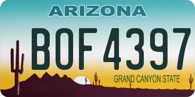AZ license plate BOF4397