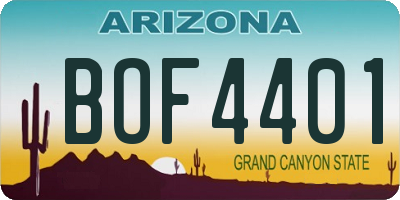 AZ license plate BOF4401