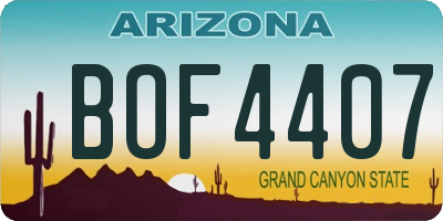 AZ license plate BOF4407